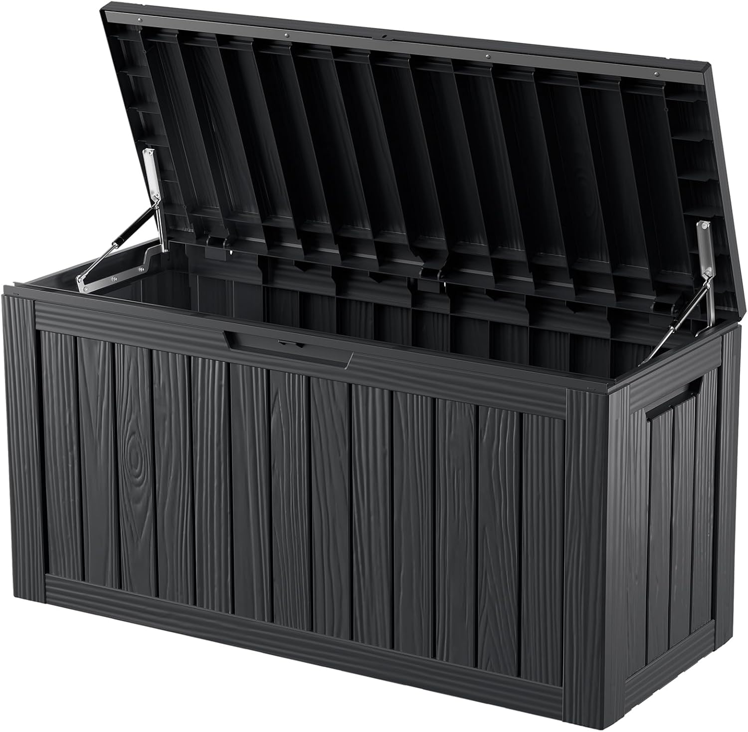 80 Gallon Resin Deck Box, Outdoor Indoor Waterproof Storage Box, Lockable Storage Box With Handle for Patio Furniture - Garden Tools - Swimming Pool Tools & UV Resistant, Black