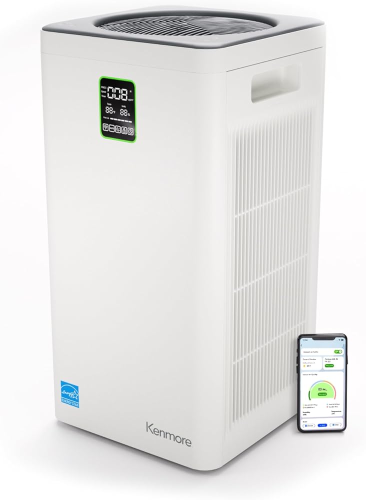 Kenmore PM4030 Air Purifier with H13 True HEPA Filter, Covers Up to 2300 Sq.Foot, 24db SilentClean 3-Stage HEPA Filtration System, 5 Speeds for Home Large Room, Kitchens & Bedroom