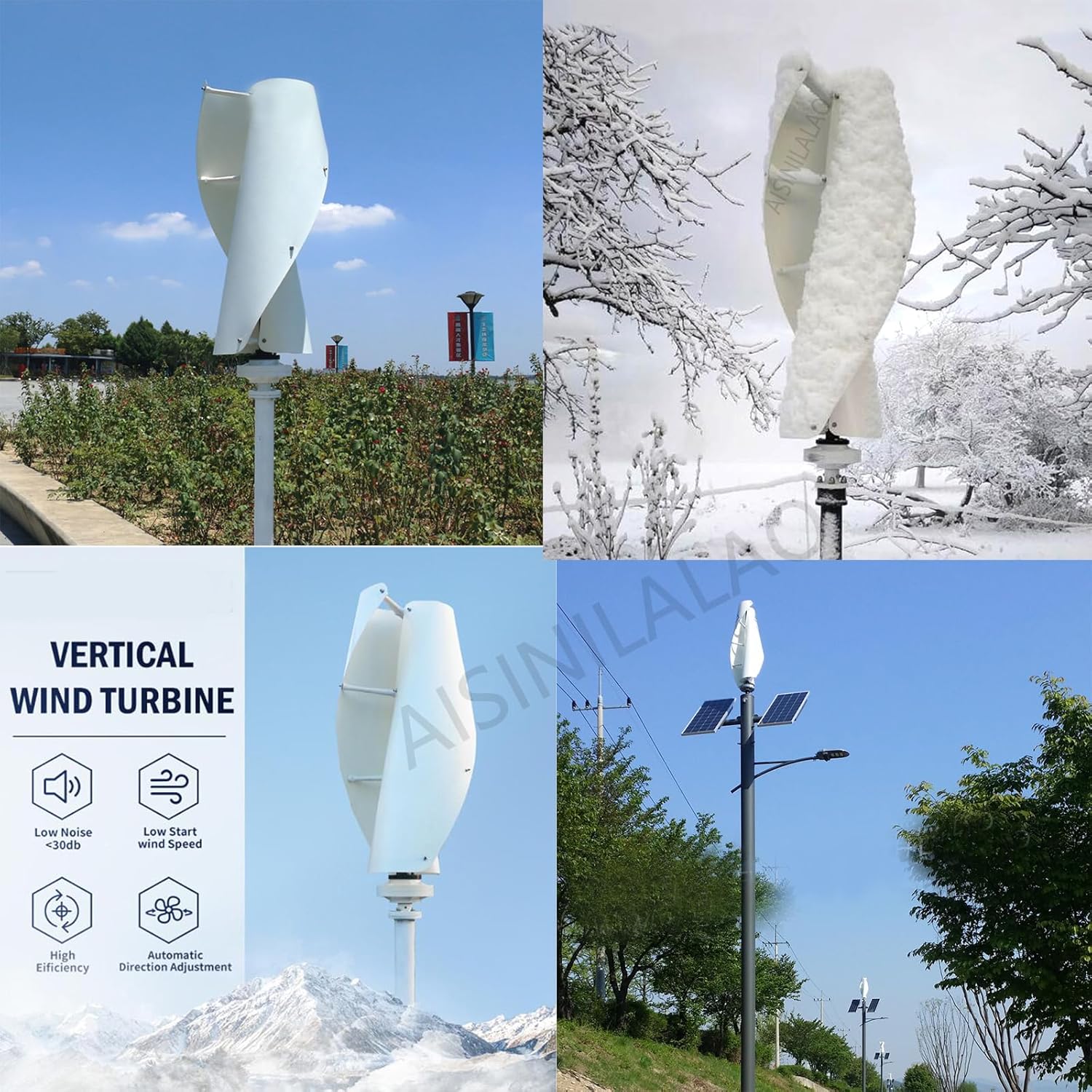 10000W Magnetic Levitation Axis Vertical Wind Turbine Generator, Wind Generator Power Turbine Vertical for Windmills Mobile Homes with Controller MPPT 48V