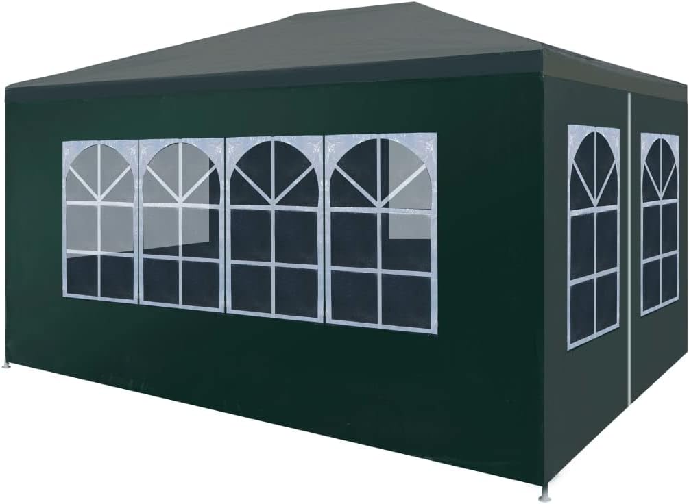 Party Tent 9.8'x13.1' Green,Green Popup Gazebo with Decorative Windows for Outdoor Parties and Weddings Outdoor Structures, Outdoor Canopies, Gazebos