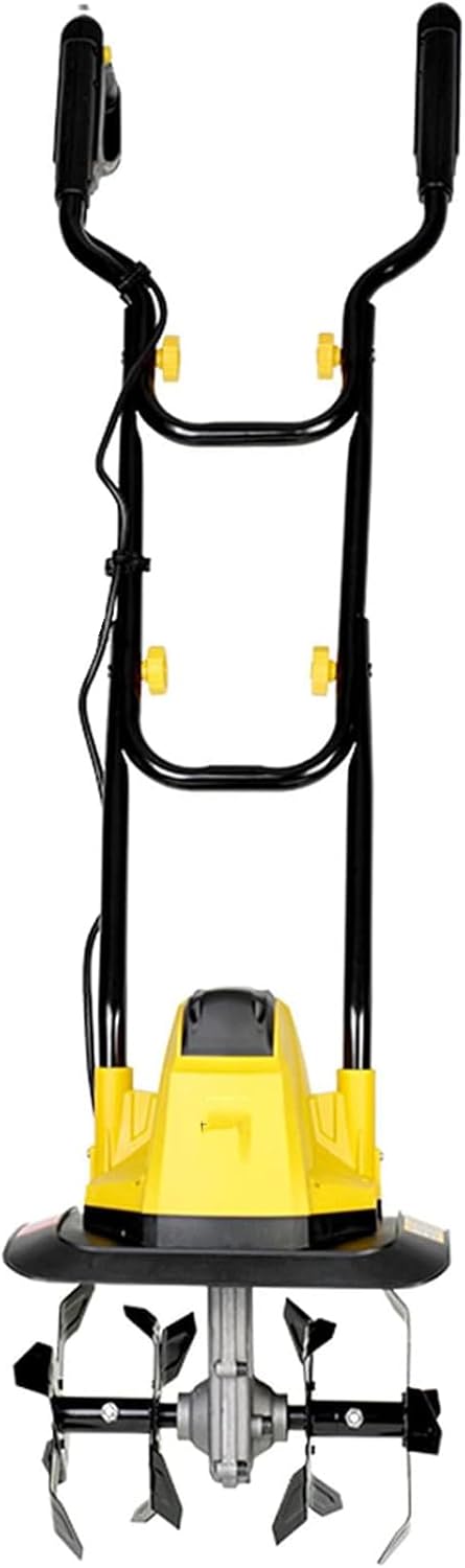 Wired Electric Lawn Mower Small Lawn Mower Handheld Portable Multifunctional Lawn Mower Mowing Artifact Soil Scarifier Yellow