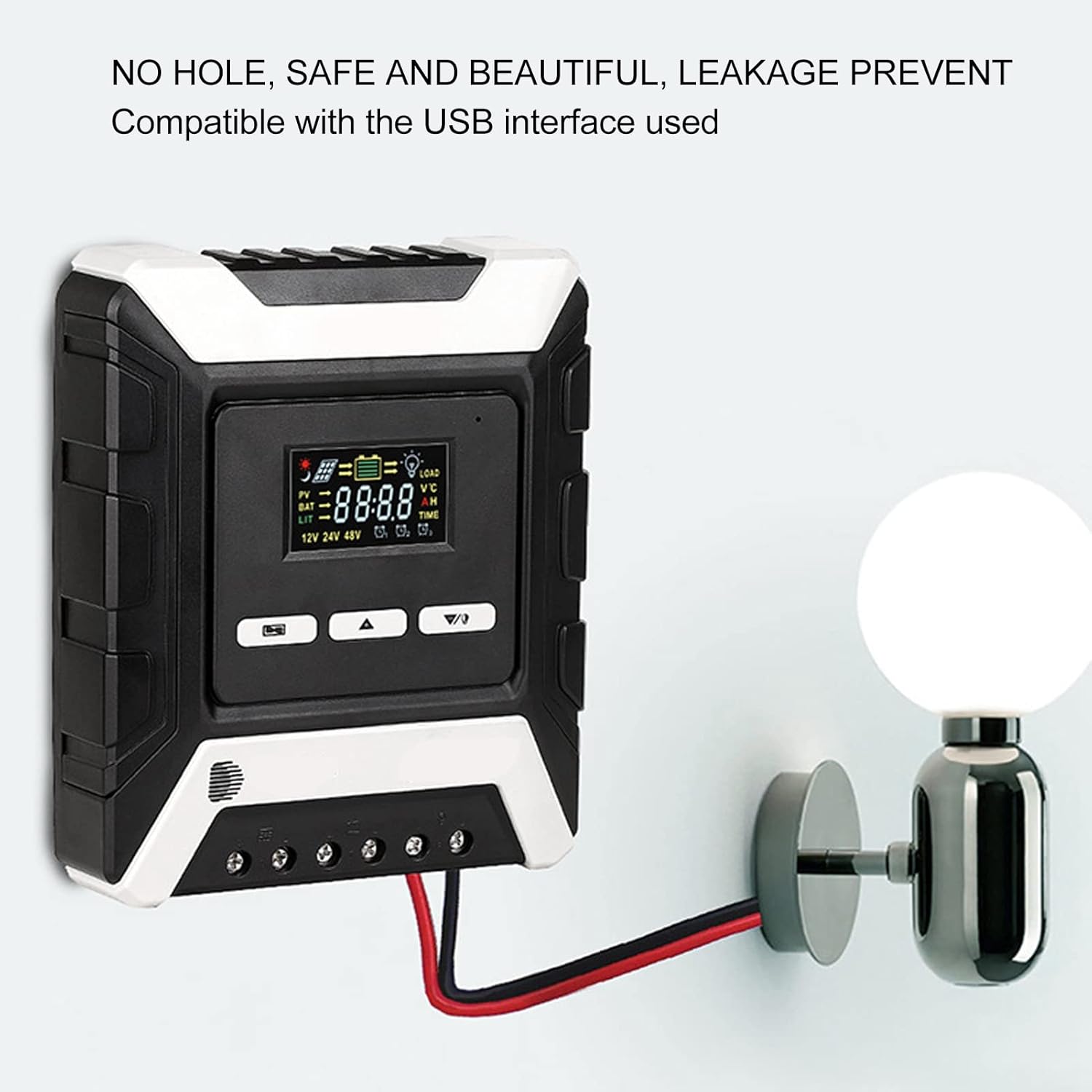 MPPT Solar Charge Controller 12V 24V 48V, Solar Panel Regulator with LCD Color Display, High Efficiency PV Solar Controller for Lithium Ternary Iron Batteries, Automatic (mppt-40A)