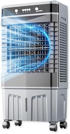 Swamp Cooler Air Conditioner, Evaporative Air Cooler with 4 Ice Box, 120°Oscillation, Portable Cooling Fan with 3 Speeds for Bedroom Home Office(45x35x80cm/18x14x31.5inch)