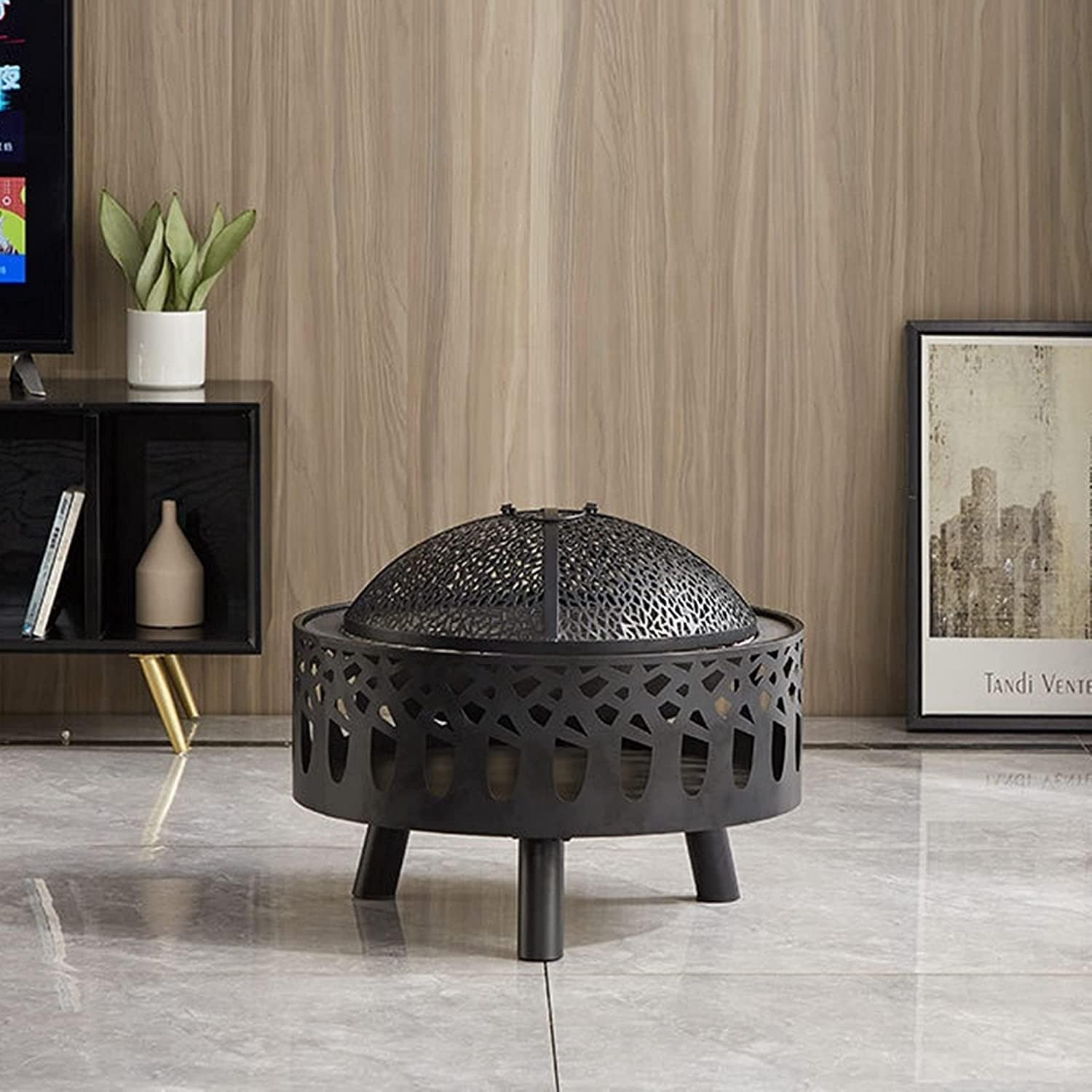 Fire Pits & Bowls, Indoor Smokeless Heating Basin Spark Screen, Outdoor Charcoal Wood Burning Fireplace Stove, Barbecue Grill Firepit