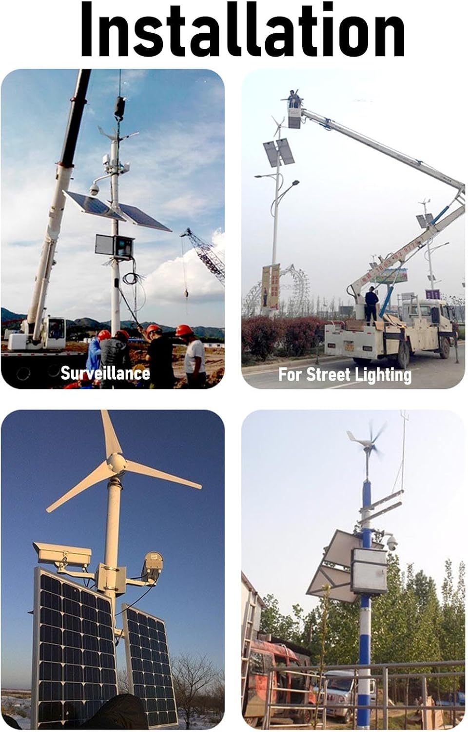 YWBL-WH 400W Wind Turbine Generator Kit 10 Blades with MPPT Charge Controller for Home RV Boat Off Grid Wind Power System (DC12V)