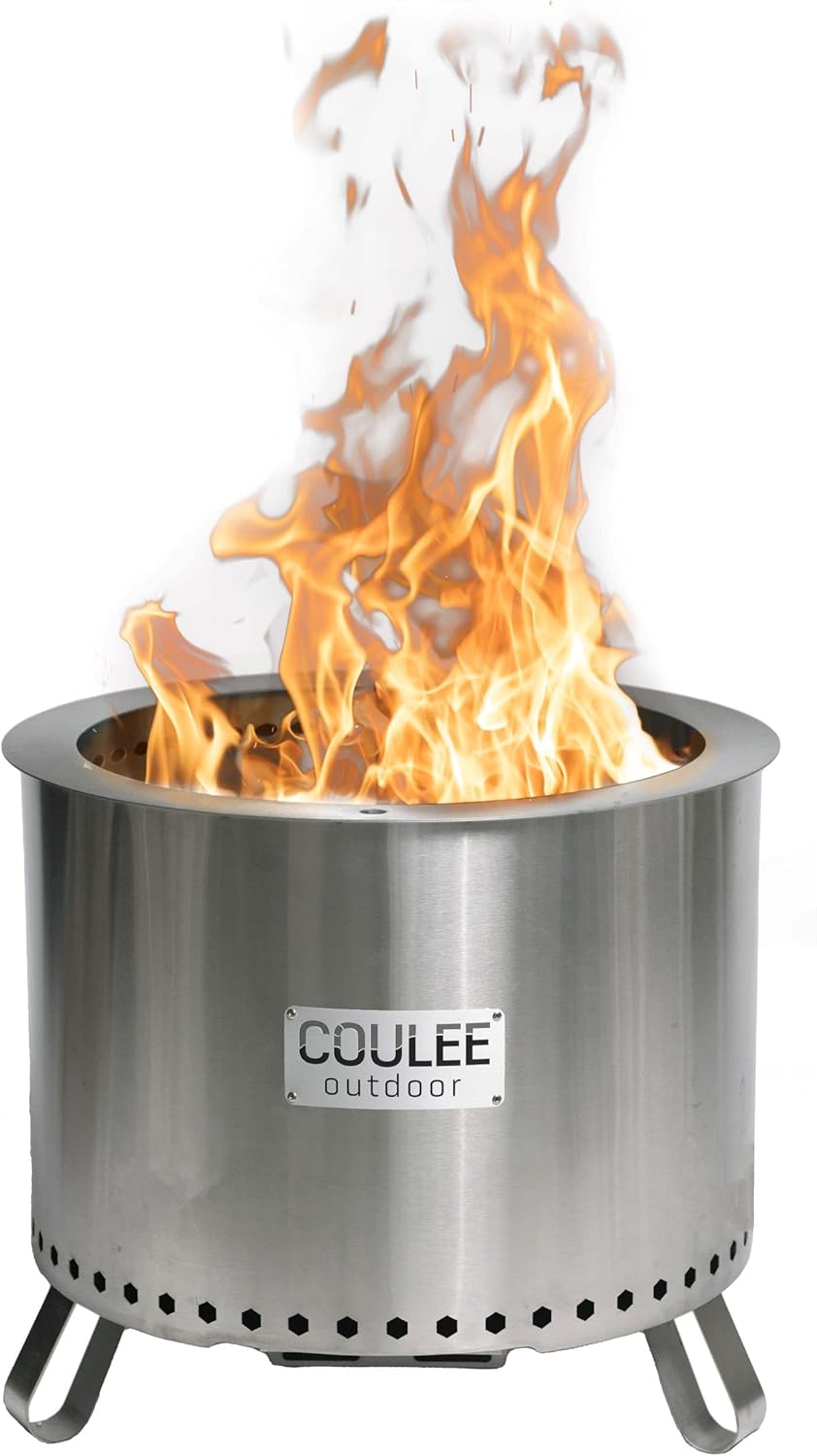 Smokeless Fire Pit - Versatile Multi-Fuel Fire Pit with Adjustable Swivel Grill, Cover, and Fire Tool, Featuring A Better Burn™, Perfect for Patio, Camping, and Backyard