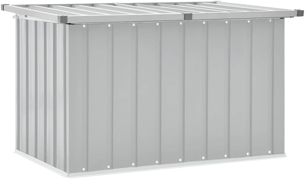 Galvanized Steel Outdoor Storage Cabinet Deck Box, Metal Patio Storage Container for Outside Cushions, Pillows, Garden Tools, 42.9