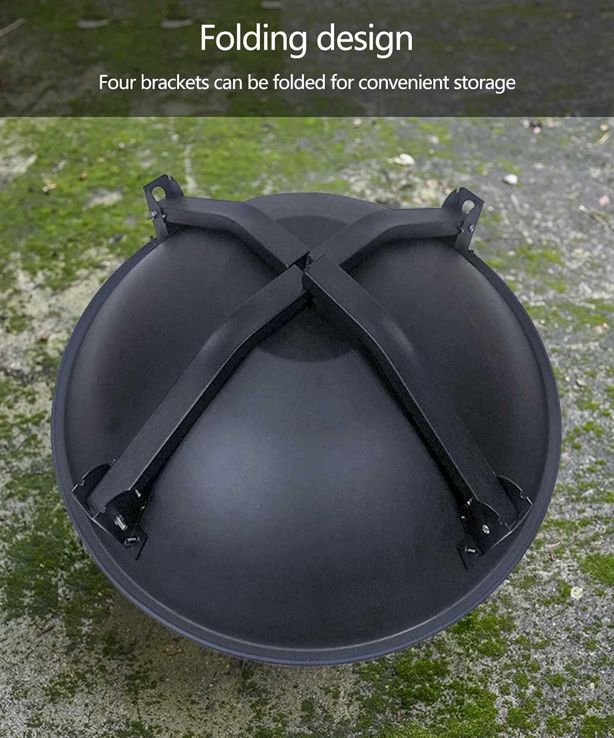 Portable Folding Fire Pit Outdoor Multifunction Fire Pit Bowl BBQ Grill with Mesh Spark Screen Cover for Backyard Camping Picnic Bonfire Garden Patio Brazier