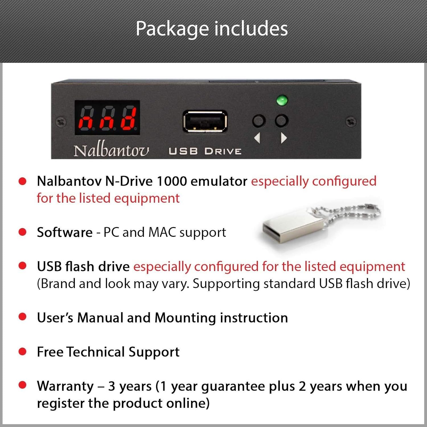 Floppy Disk USB Emulator Nalbantov N-Drive 1000 for Ketron Solton XD Series - XD3/8/9