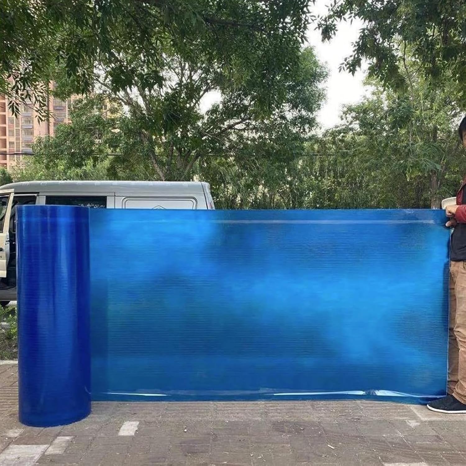 Polycarbonate Roof Sheet Greenhouse Sheet, 0.8mm Fiberglass Sheet, Suitable for Use in Outdoor Garden Pergola Replacement Shed Sheet Solid, Cuttable(1.5X6m)