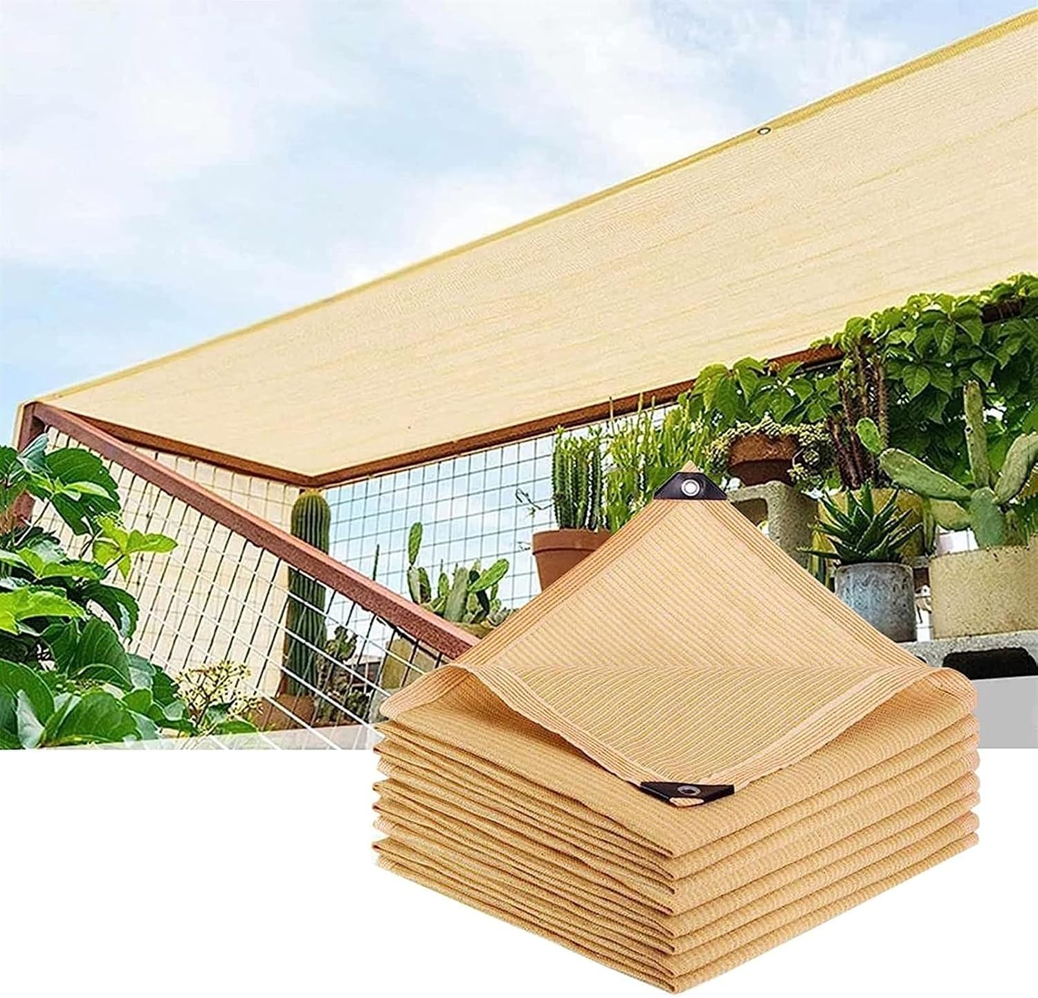 Outdoor Sun Shade Cloth 95% Dog Kennel Shade Cover Greenhouse Shading Net with Grommets Sunblock Shade Cloth Mesh Tarp for Parking, Garden, Yard, Pergola, Pati
