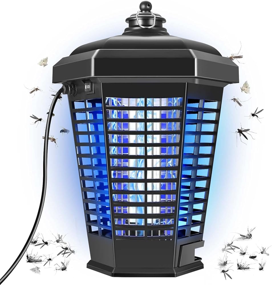 Bug Zapper Indoor, Highly Efficient Bug Zapper Outdoor for Mosquitoes Fruit Flies Moths, 4200V & 18W Powerful Fly Traps Outdoor, Electric Mosquito Zapper Fly Traps for Indoors & Outdoors(Black)