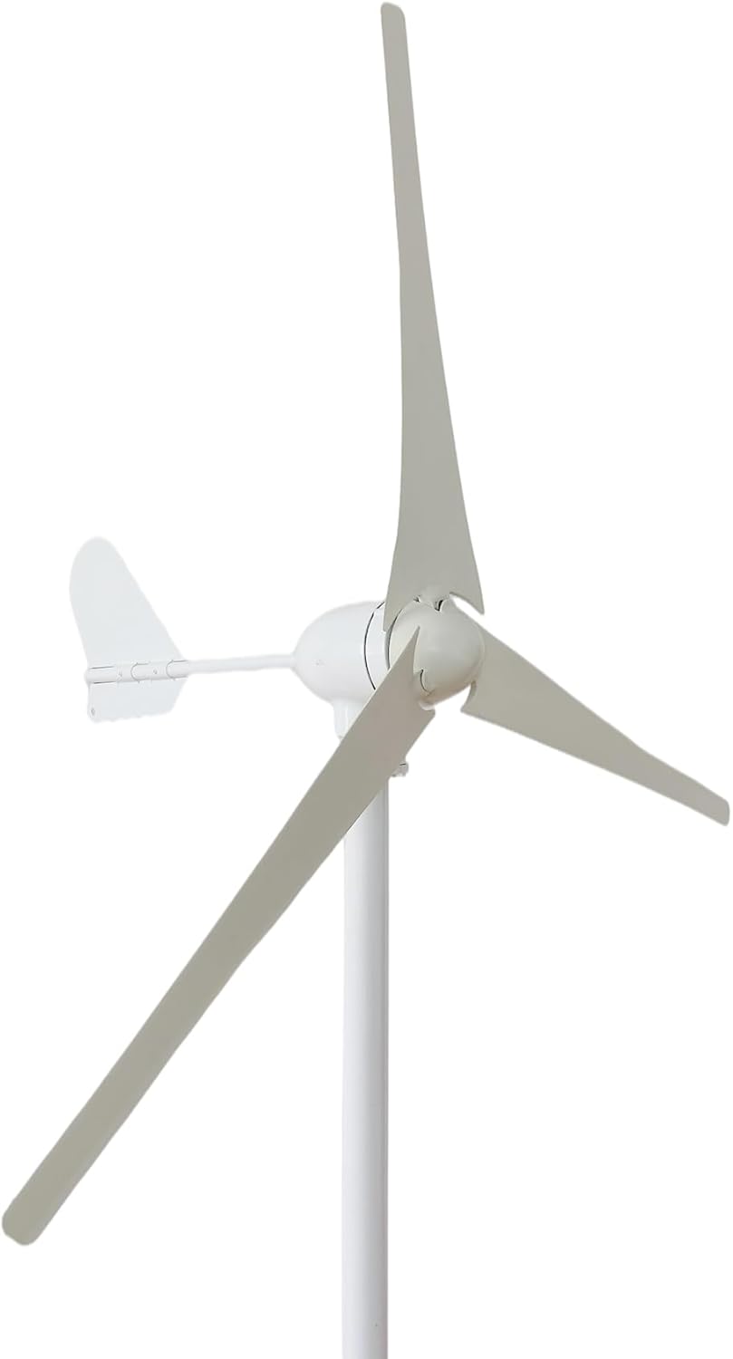 3000W 42.65ft/s Vertical Axis Wind Turbine Generator Home Windmill Kit Hybrid Wind System with Controller for Home, Business, Industrial Energy Supply (48V White)