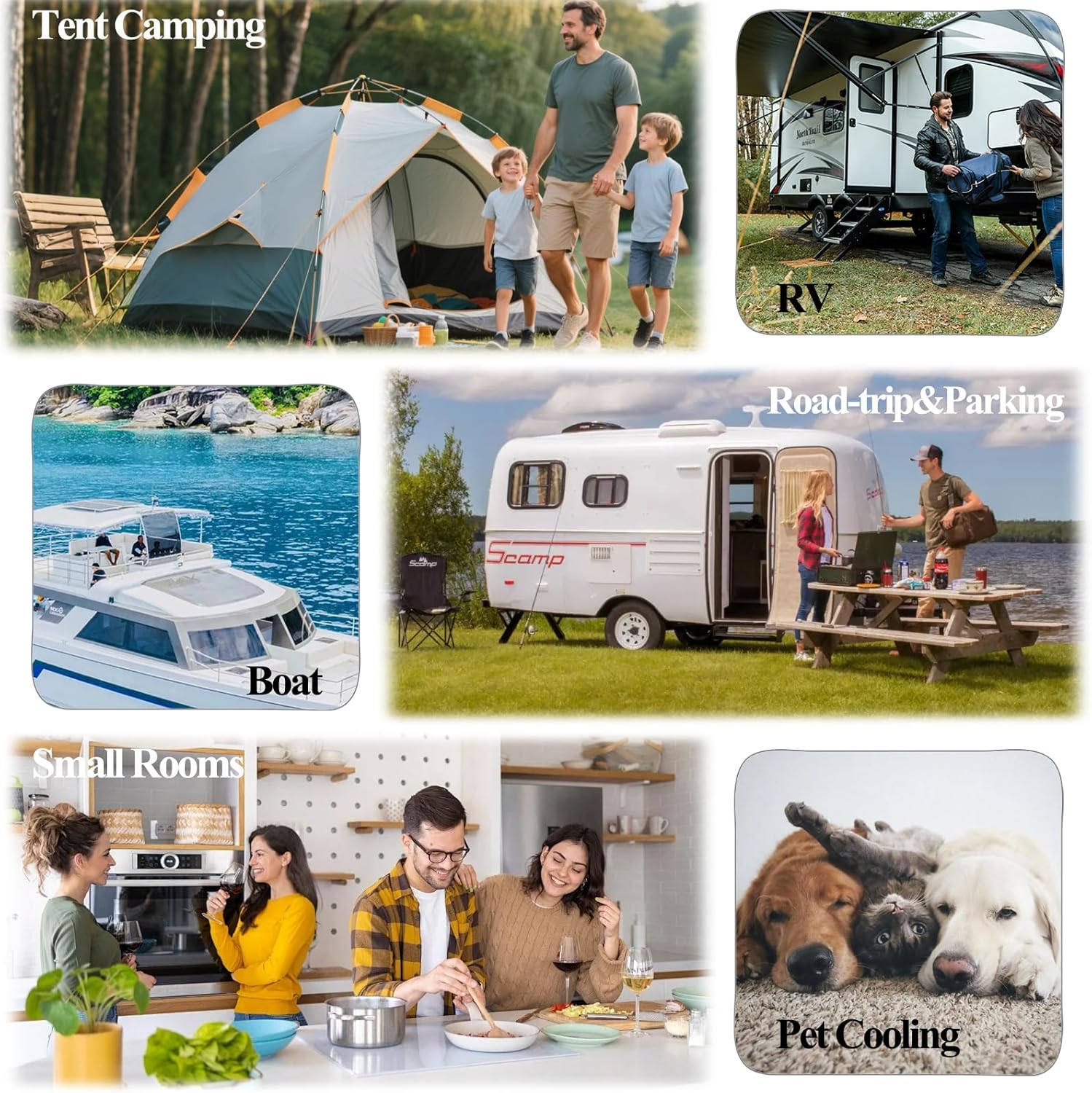 iHooToo Portable Camping Air Conditioner - 110V AC 4800BTU Cooling & 2500BTU Heating, 40-50dB Tent AC for Camping, Remote Control, Cools 86 sq ft, Ideal for Camping, RV, Truck, Small Rooms (Green)