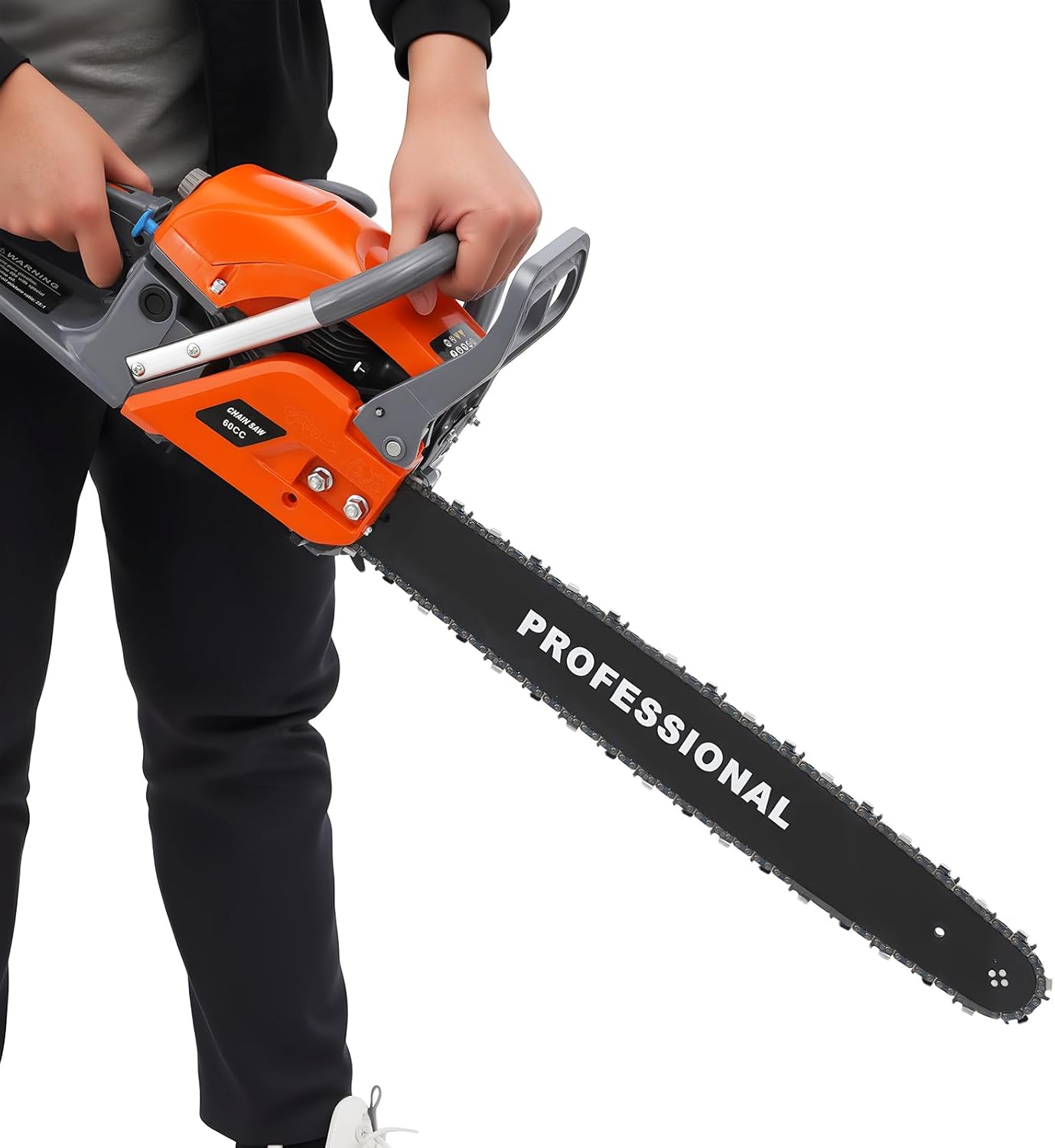 Gas Powered Chainsaw, 60CC 2-Stroke Gasoline Chain Saw, 22Inch Bar Length Chain Saws 2.8KW Gasoline Handheld Cordless Chain Saws for Farm, Garden and Ranch
