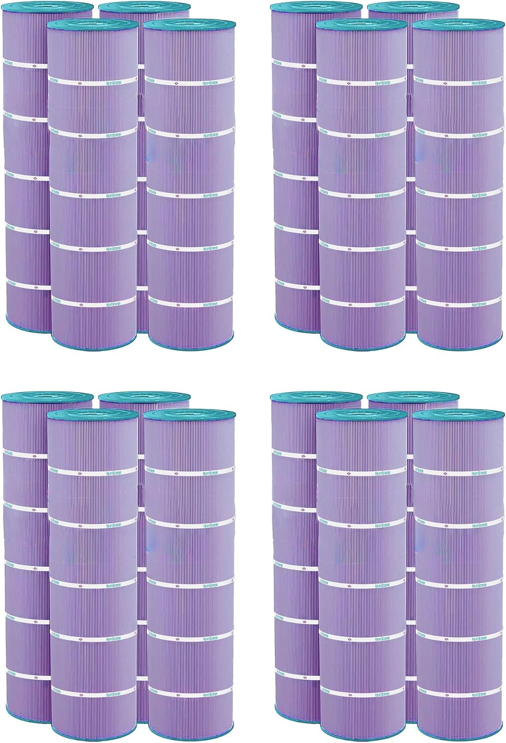 Hurricane Filters 16 Pack HF7488-04P Platinum Purple Pool Filter Cartridge - Replacement for PA106, Unicel C-7488, Filbur FC-1226 - Best Value USA Pool & Spa Filters