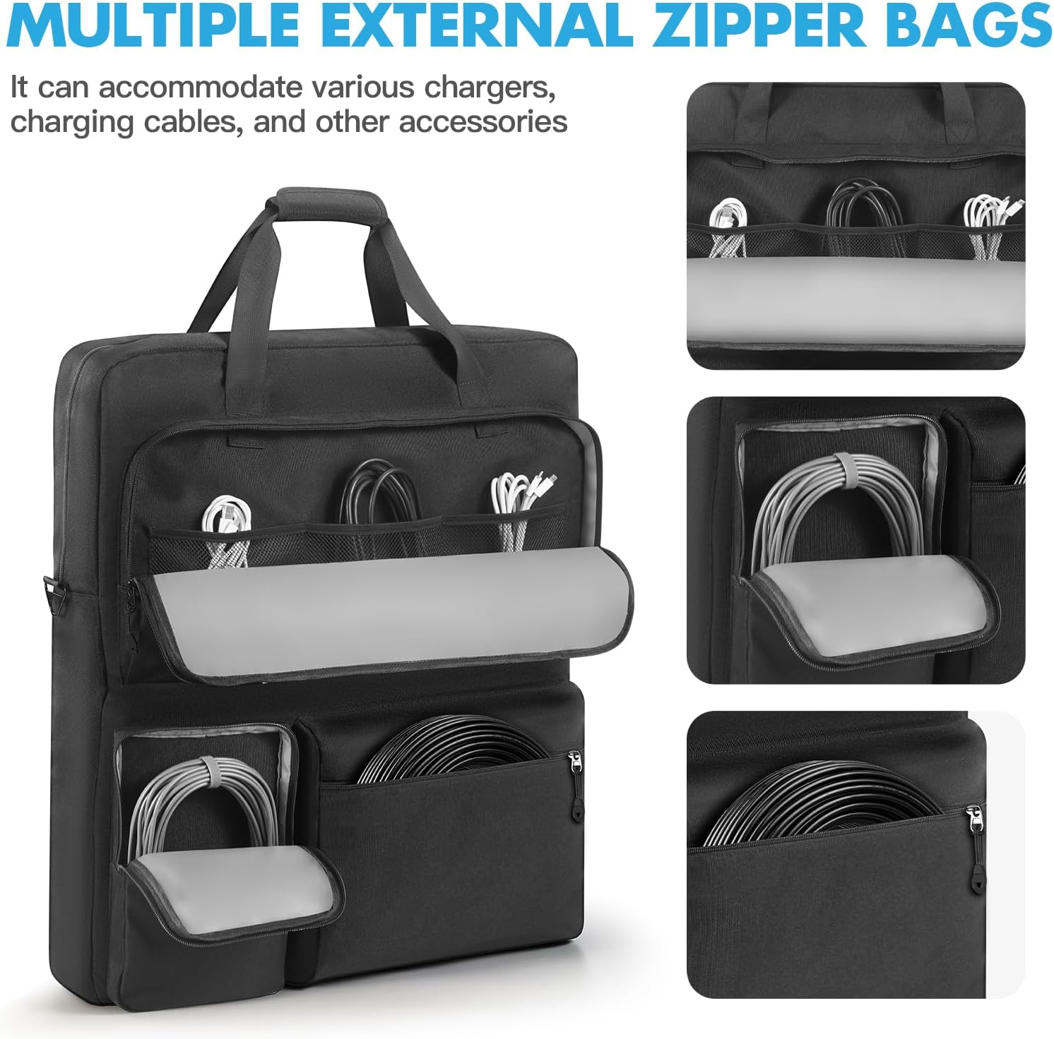 Carrying Case Compatible with BLUETTI 100 W 200W Solar Panel and BLUETTI AC2A Power Station Generator Protective Shoulder Bag Storage Cover