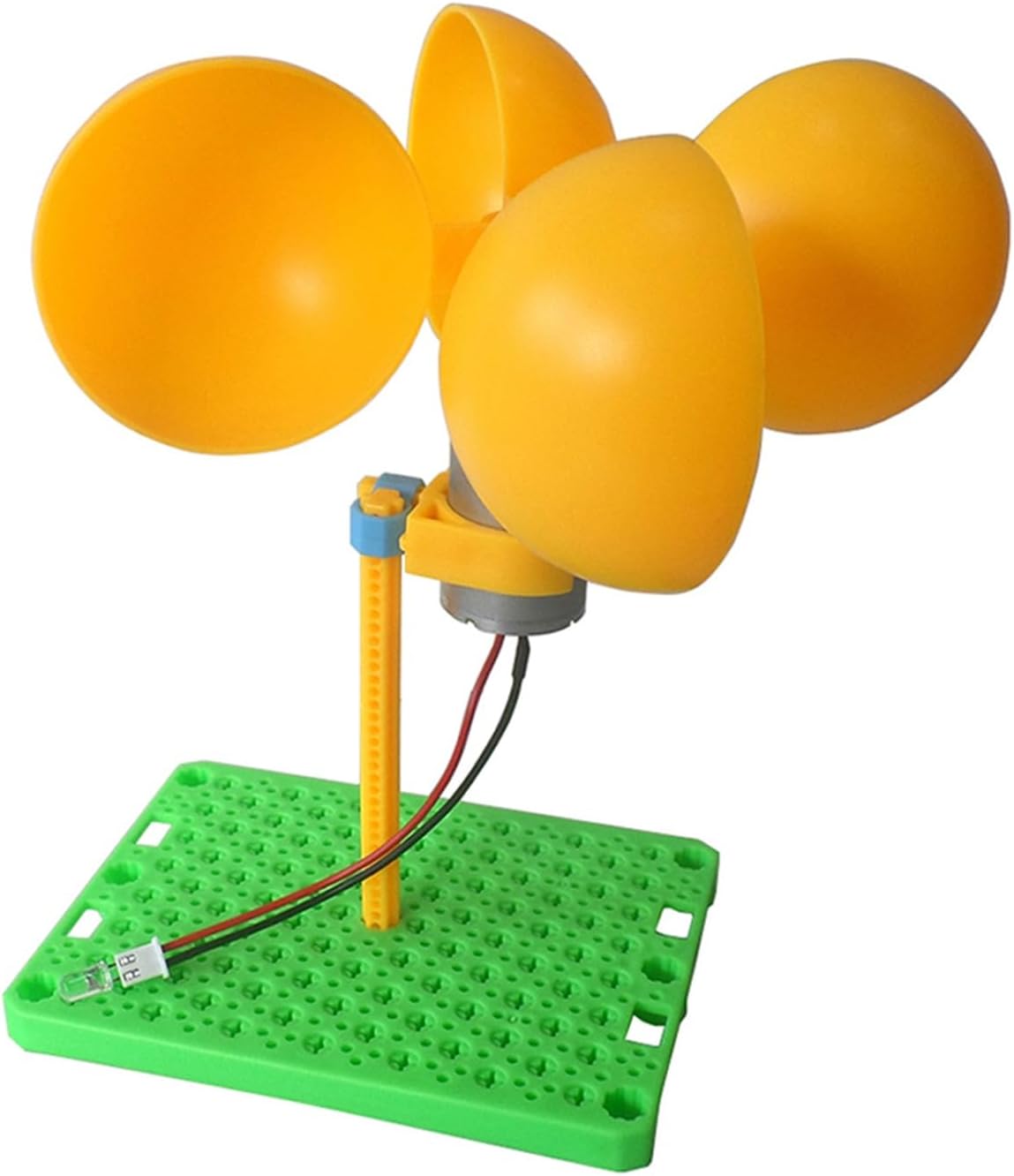 Vertical Axis Micro Wind Turbine Kit, 150mm DC DIY Generator With Red/Colorful LED, 0.01-10V Output For Renewable Energy Projects(B)