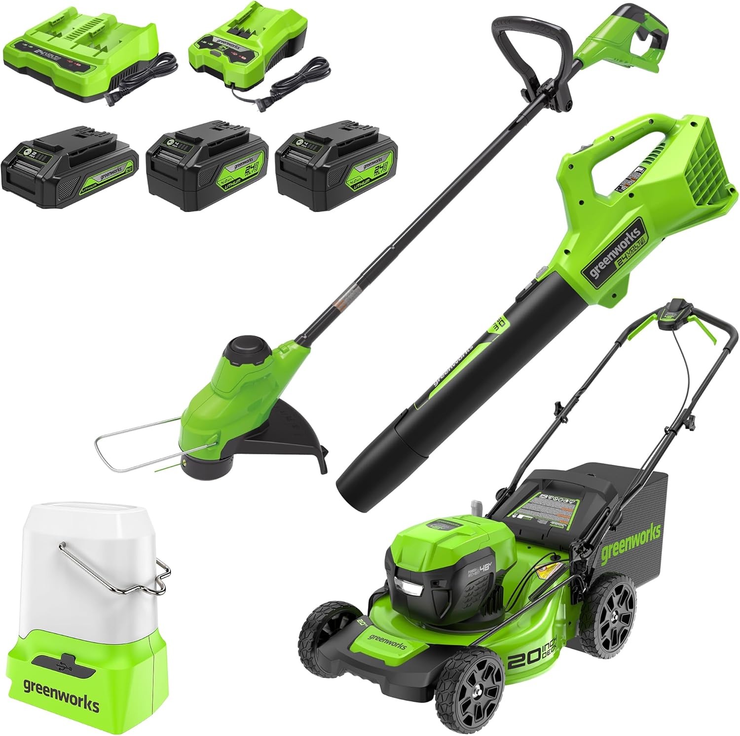 Greenworks 48V (24V x 2) All-in-One Cordless Combo - 20