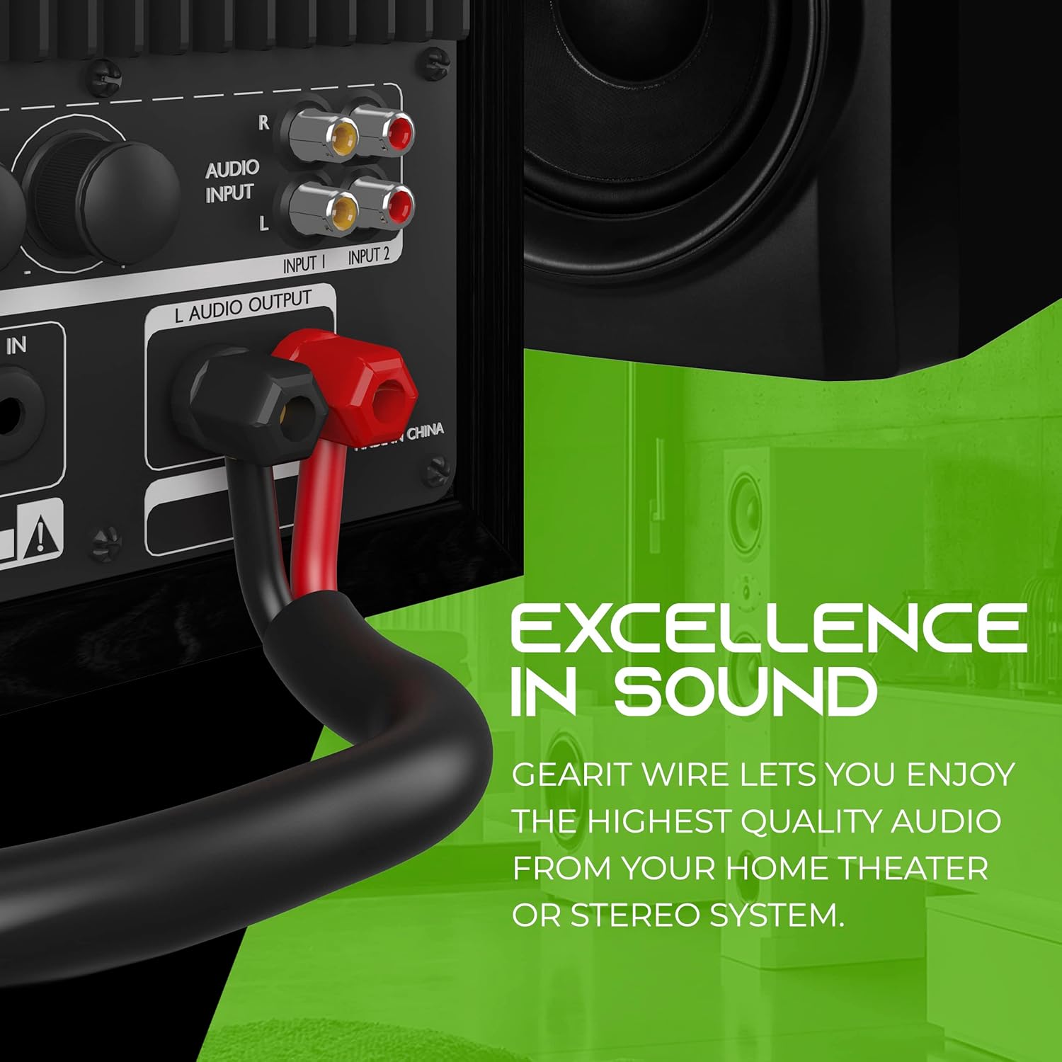 GearIT 16/2 Speaker Wire (500 Feet) 16AWG Gauge - Outdoor Direct Burial in Ground/in Wall / CL3 CL2 Rated / 2 Conductors - OFC Oxygen-Free Copper, Black 500ft