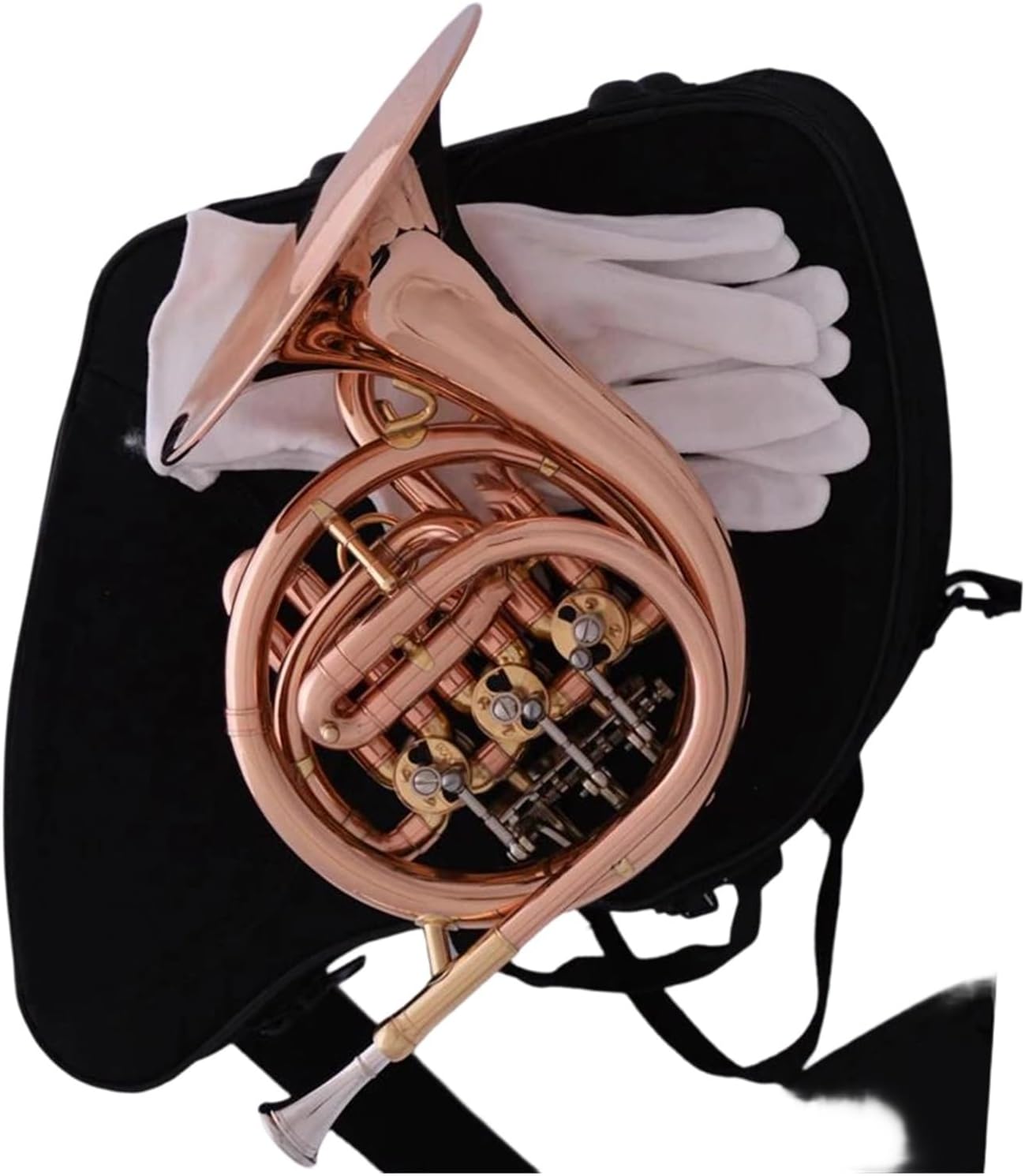 4 Key French Horn Professional Rose Copper Bb Mini French Horn Hand Engraved Box