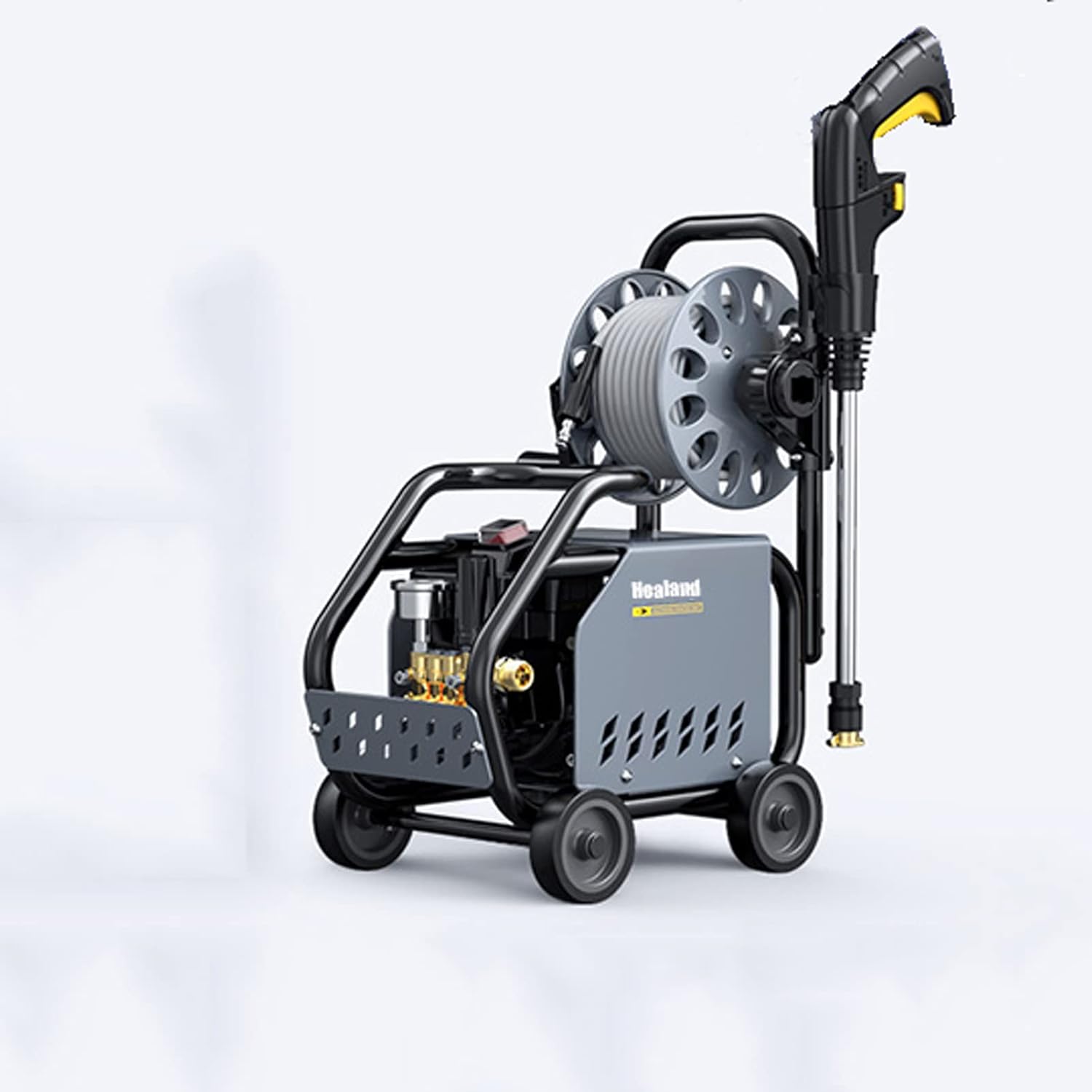 Pressure Washer Household, 3000W Type Roller Push-Pull with Water Gun and Foam Generator High Pressure Pumps Car Cleaning Tools