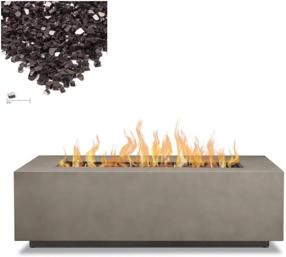 Home Square 2-Piece Set with Fire Table with Conversion Kit and Fire Glass