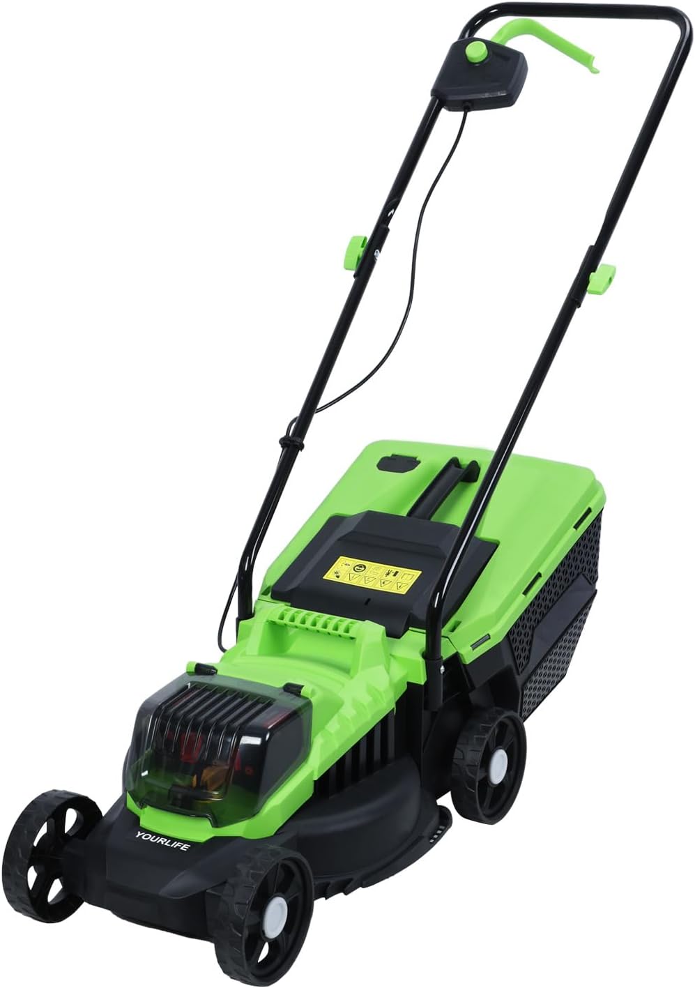 Lawn Mower, Walk-Behind Lawn Mowers, Self Propelled 1600W Powerful Electric Lawn Mower with Upgraded Brushless Motor, 30L Grass Tank,