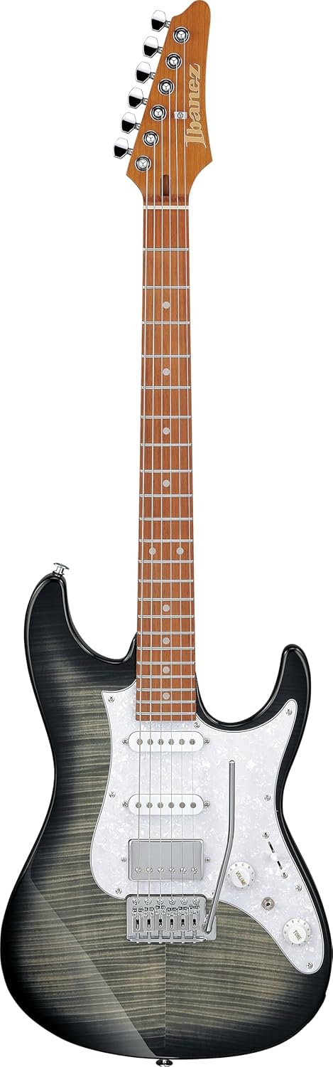 Ibanez AZ22S1F Standard 6-String Right-Handed Electric Guitar with Roasted Maple Neck and Jatoba Fretboard (Transparent Black Sunburst)