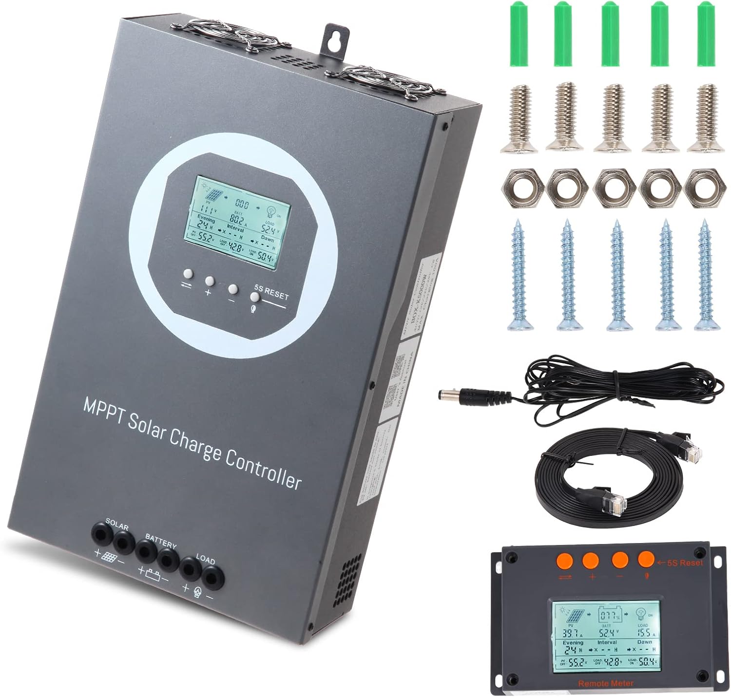 100A MPPT Solar Charge Controller 12V/24V/36V/48V Auto, PV 150V Max Input, 100A Solar Panel Regulator, 5000W Max Input Power, AGM/Gel/Flooded/Lithium Battery Compatible