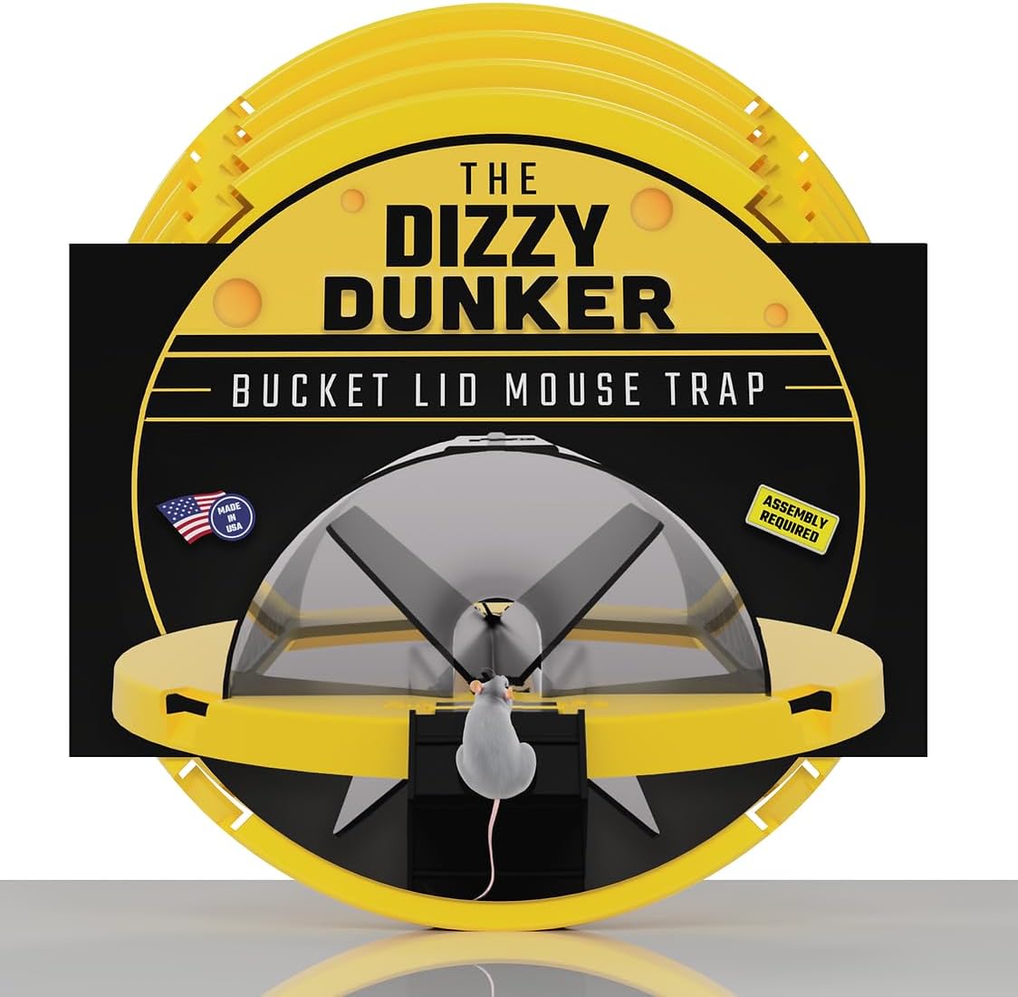 RinneTraps | Dizzy Dunker Bucket Lid Mouse Trap | Made in USA | Multi Catch | Humane | Indoor/Outdoor | (4 Pack)