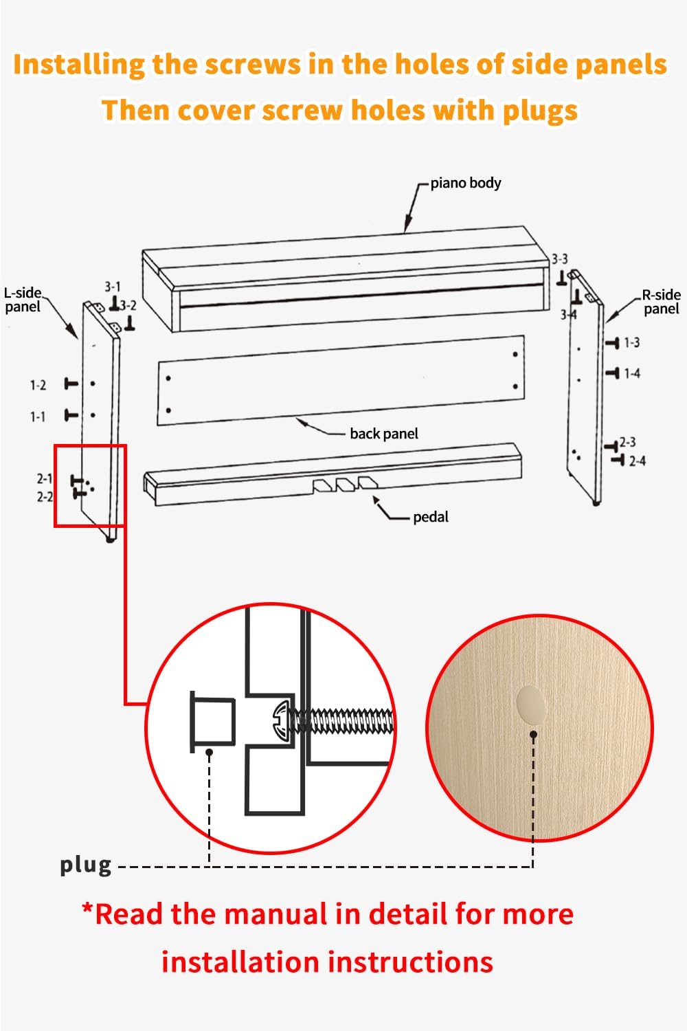 WENCAI 88 Key Electric Piano Velocity-Sensitive Keyboard, 88 Keys Home Upright Digital Pianos, Wooden Electronic Piano for Beginner Adult with 3 Pedals, Supports USB-MIDI/Wireless Connect, Black