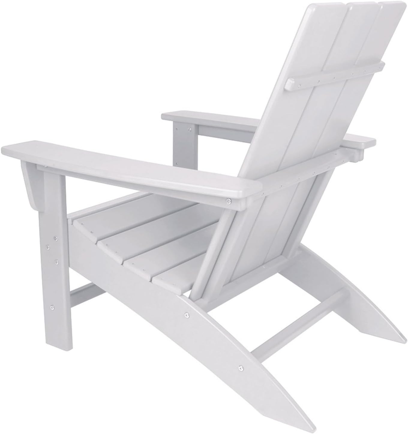 NewTechWood Flat Top Adirondack Patio Chair Weather Resistant, Easy Installation, Widely Used in Outdoor, Fire Pit, Deck, Lawn, Outside, Garden Chairs (Ivory)