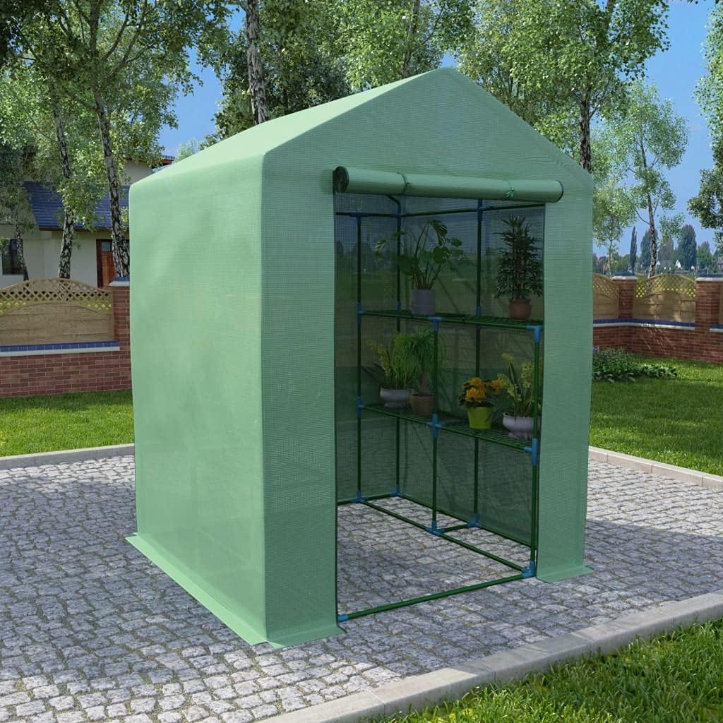 Greenhouse,Outdoor Plant Hobby Greenhouse, Greenhouse for Growing Herbs and Vegetables for Terrace Garden Balcony,with Shelves Steel 56.3