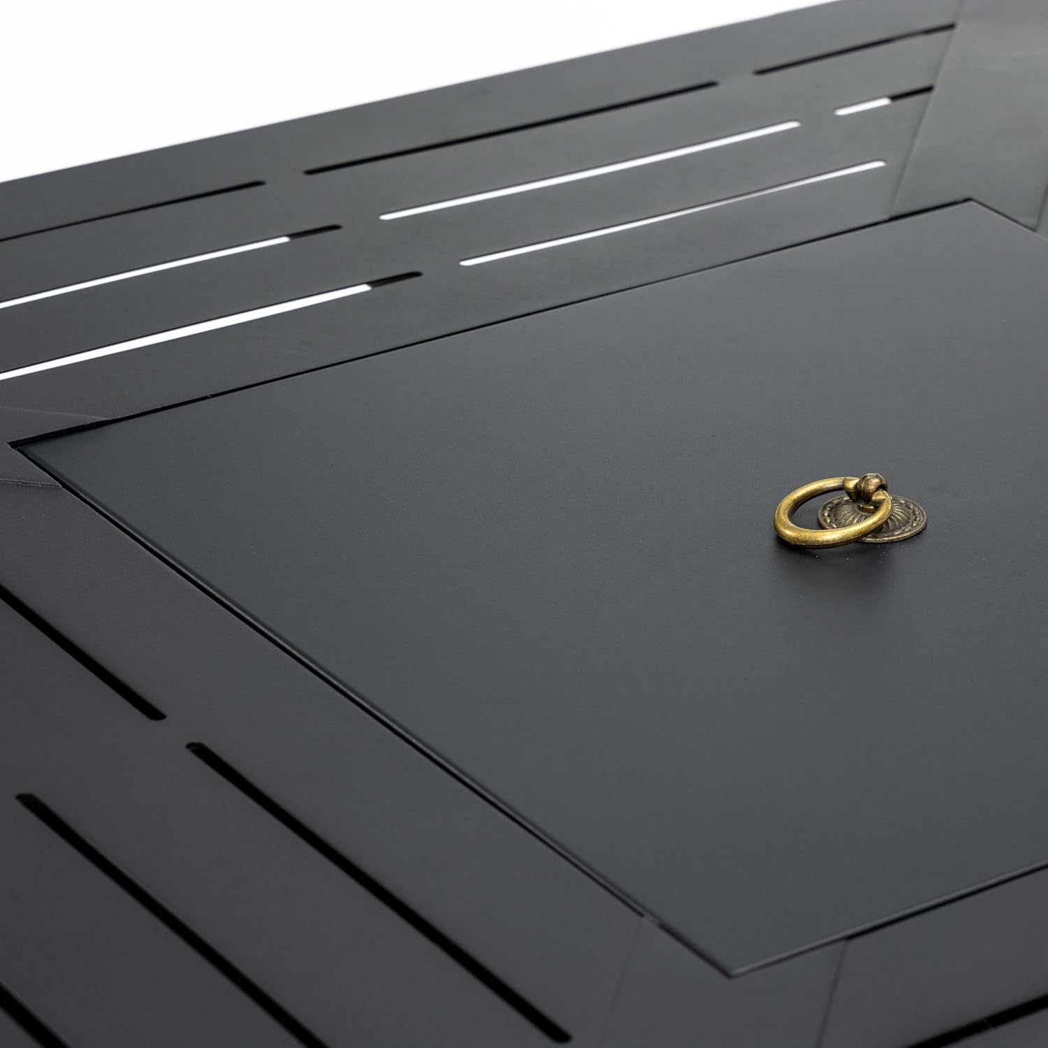 30'' Gas Firepit Table for Outside Patio, 50000 BTU Square Fire Pit Tables with Storage Compartment, Propane Fire Table with Lid for Deck Garden Courtyard, Easy Assembly (Black - 30'')