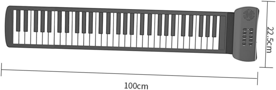 Yardwe 61-key Roll-up Piano Keyboard for Boys and Girls Beginners Folding Electronic Piano High-fidelity Speakers