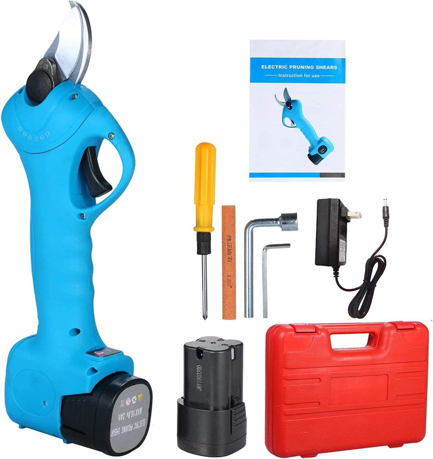 Professional Electric Pruning Shears Professional Cordless Electric Pruning Shears with Rechargeable 2Ah Lithium Battery Tree Branch Pruner Garden Clippers 16.8V 25mm