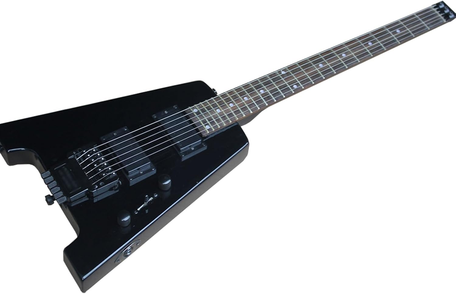 Black 6 Strings 24 Frets Headless Electric Guitar with Rosewood Fretboard Professional Headless Guitar