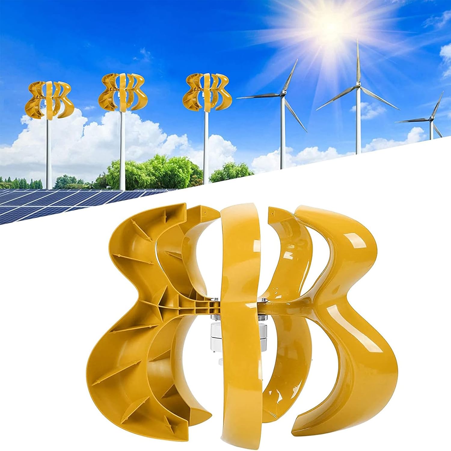 48v, 12V/24V/48V/220V Compact Wind Power Generator 9000W with Charge Controller - Portable Wind Turbine for Camping and Emergency Power,48V