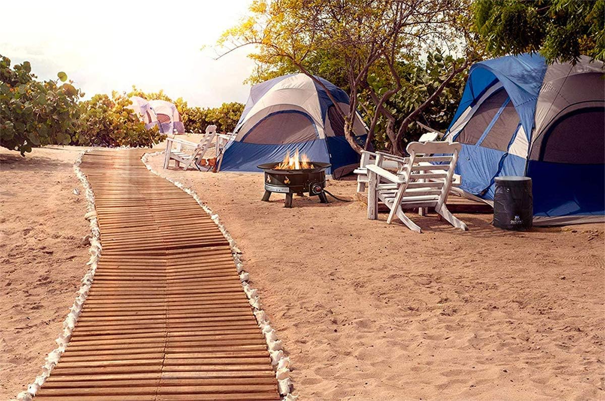 Outland Living Firebowl Smokeless Fire Pit, Round Outdoor Portable Propane Gas Fire Pit with UV and Weather Resistant Durable Cover, 24-Inch Diameter 58,000 BTU, Black, 883 Mega, For Outside Use