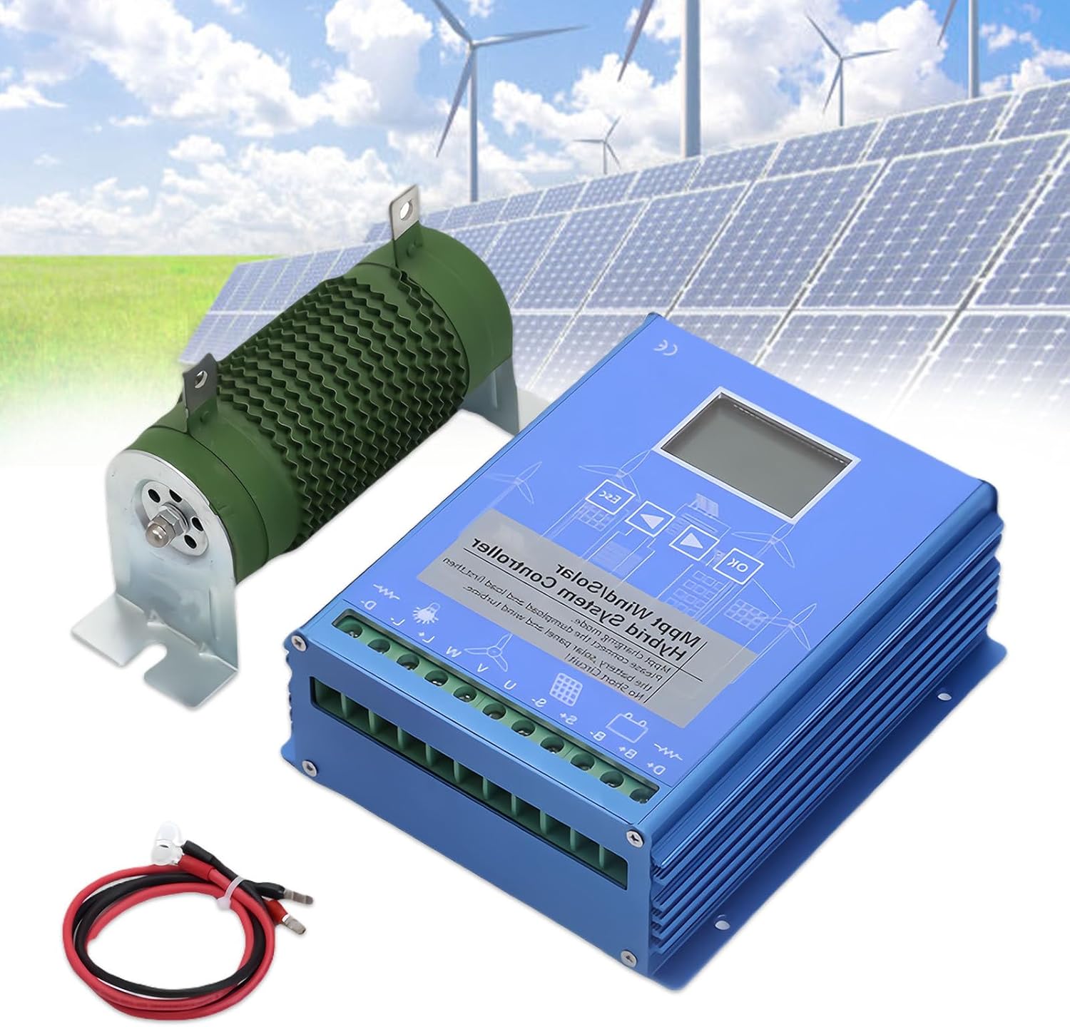 13000w Mppt Charge Boost Controller with LCD Display Energy Windmill with Vertical Axis, Wind Turbine Generator Hybrid Charge Controller, Hybrid Charge Controller 24V-13000W
