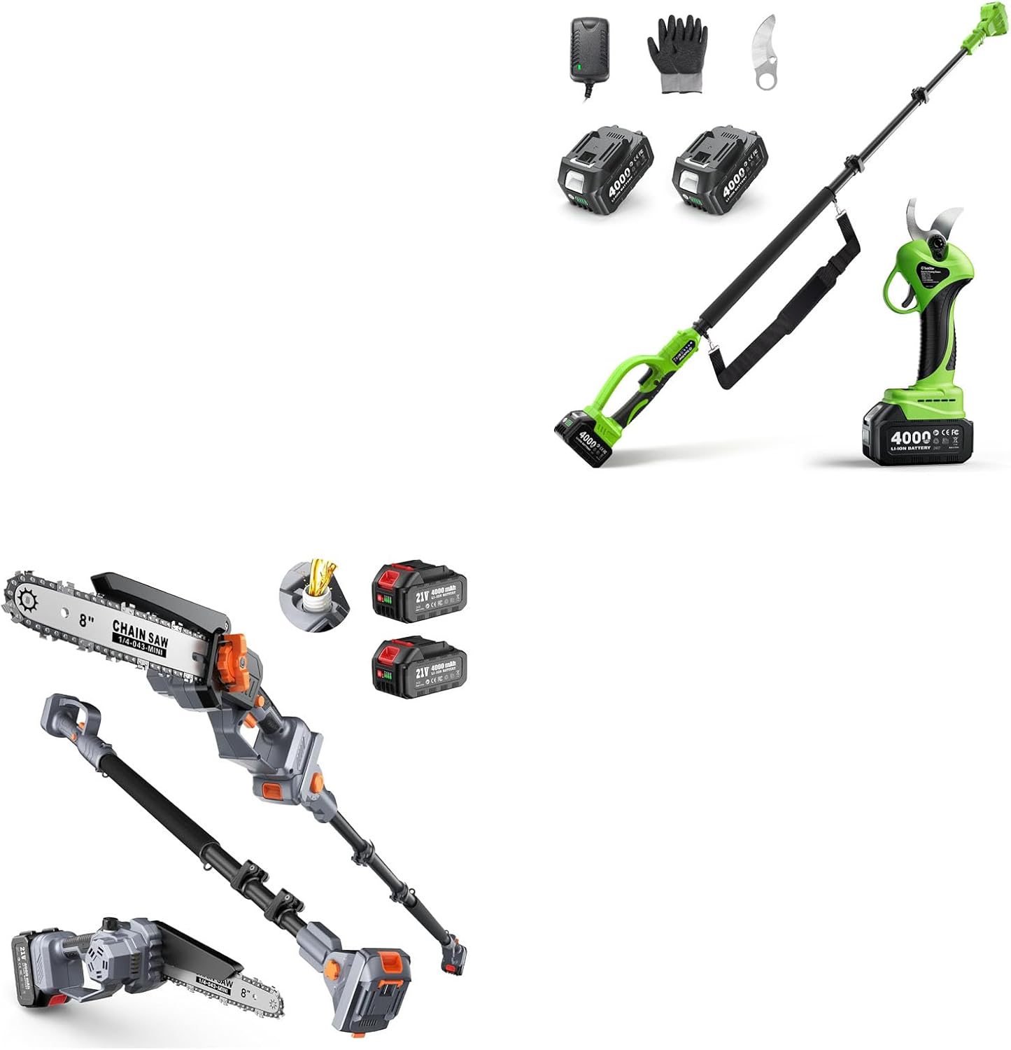 Electric Pruning Shears Cordless with Pole: 1.2