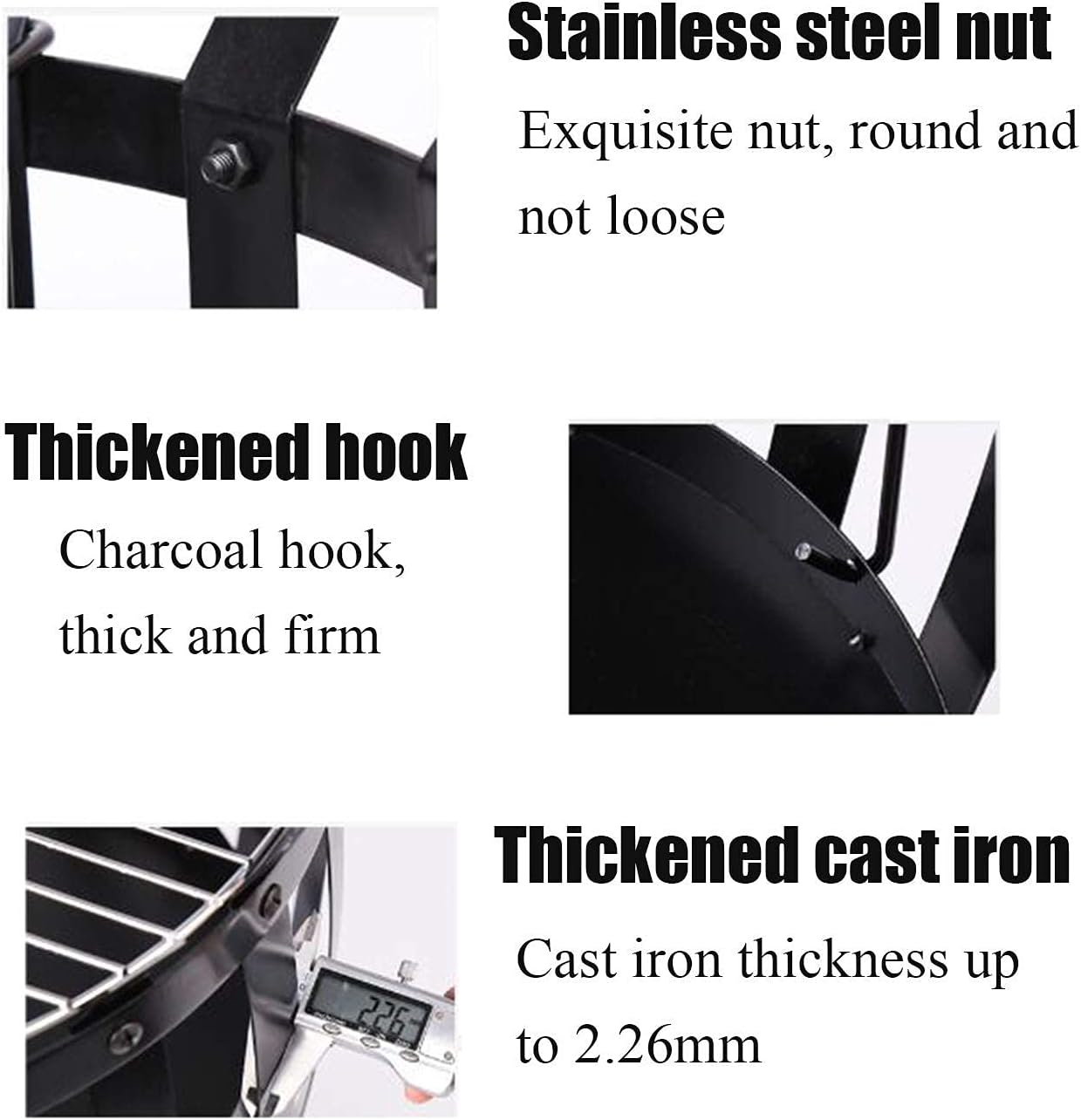 Small Firepit, Fire Pit Fire Basket, Fire Steel Brazier Outdoor Garden Patio Barbecue Heater Fire Burning Log Wood Burner Basket BBQ Grill Ash Tray Round