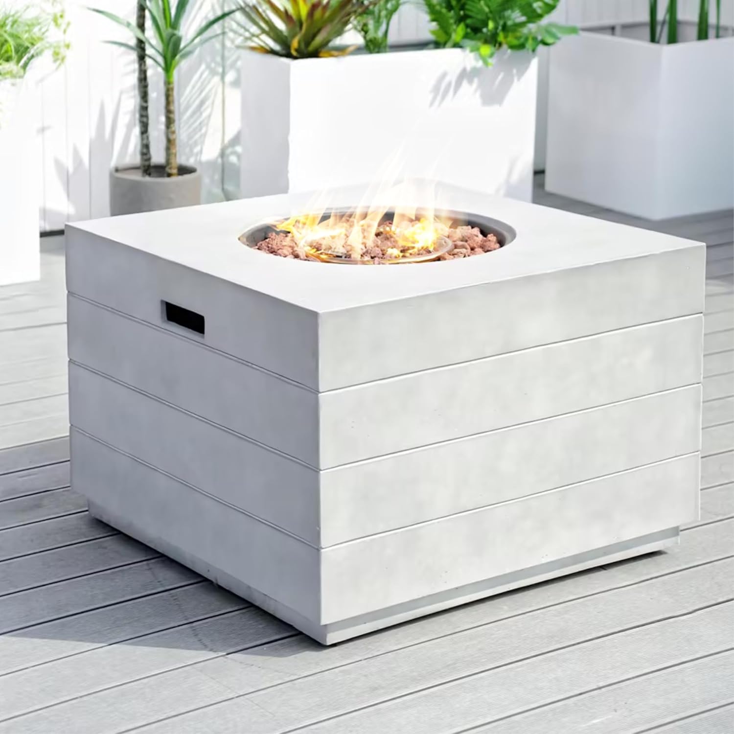 2 in 1 Outdoor Fire Table 50,000 BTU Gas Fire Pit & Coffee Table 34.5