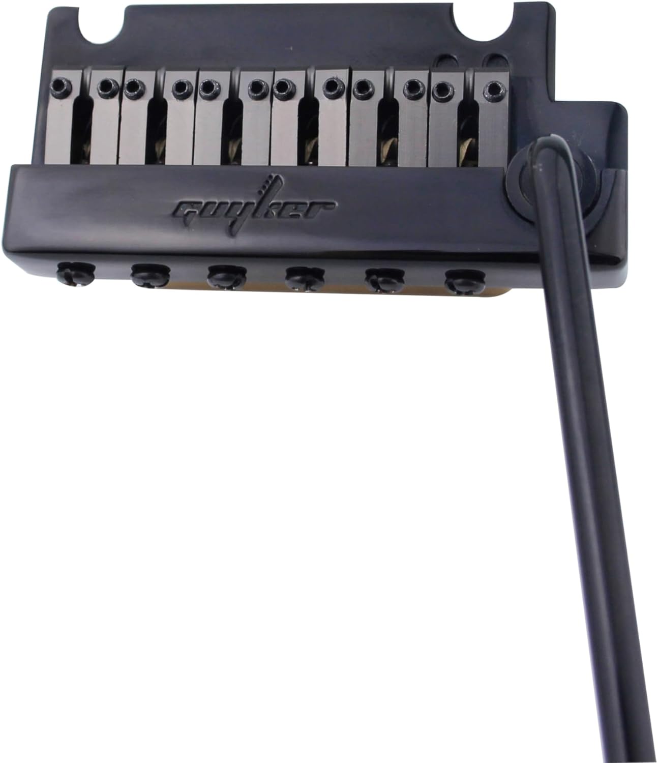 Guyker Guitar Tremolo Bridge String Spacing 10.8MM with Brass Saddle and Brass Block & Bridge Stud, Spring and Claw, Pop-In Vibrato Bar, Complete Install Kit, GG1009 Black