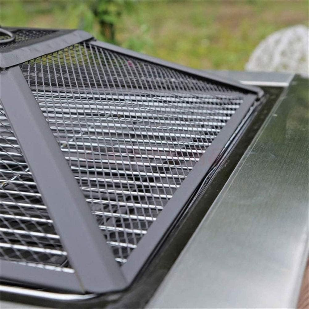 BBQ Grill Outdoor Outdoor Fire Pits,Metal Square Firepit Patio Stove Wood Burning BBQ Grill Fire Pit Bowl forrd Garden Camping Picnic Bonfire