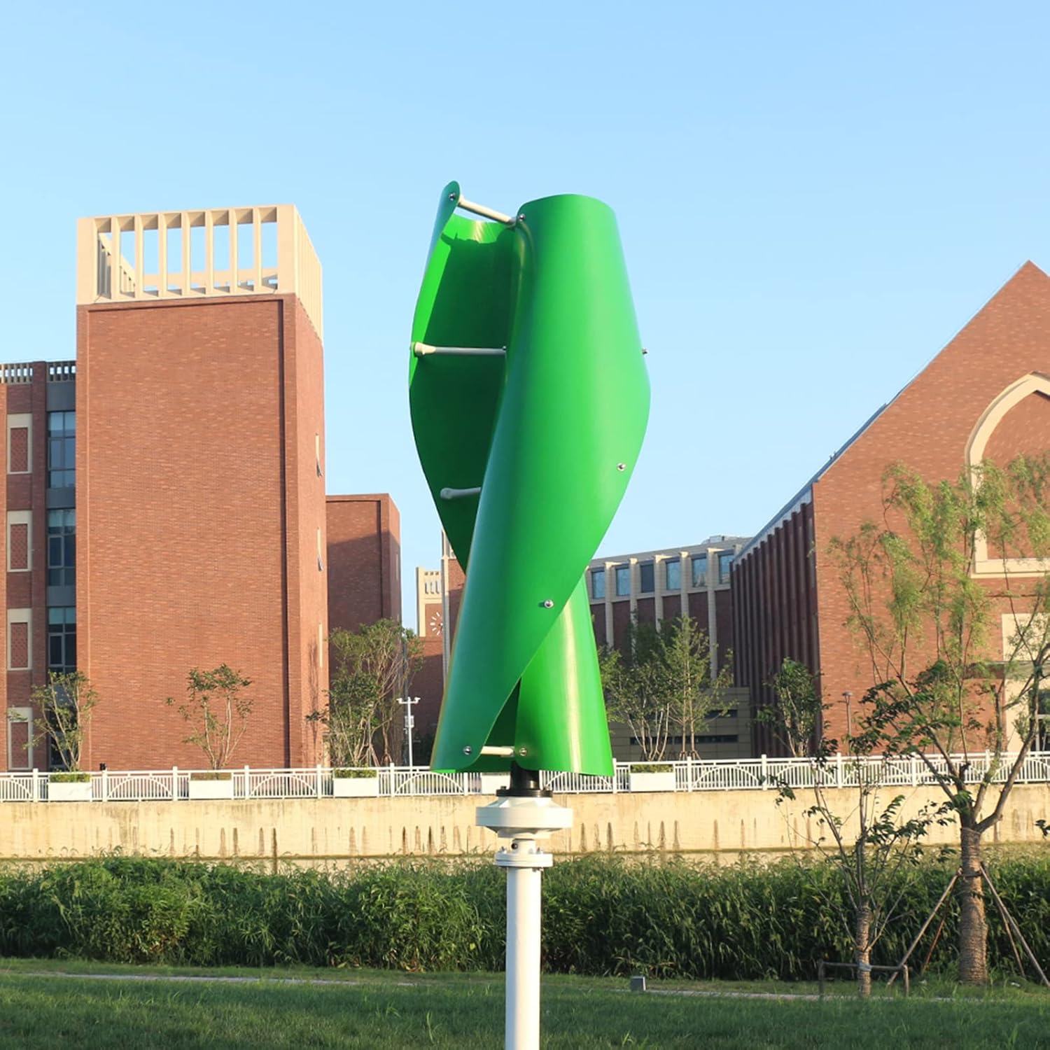 WANGYONGQI 10000W Spiral Maglev Wind Turbine, 12V 24V 48V 220V 2 Blades Vertical Home Wind Generator with Waterproof Charge Controller for Home Or Camping (Green)