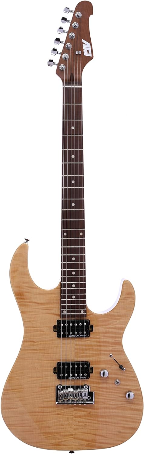 IYV- IS-400-HH Solid Body with Flame Maple, H-H Pickup Configuration, Natural