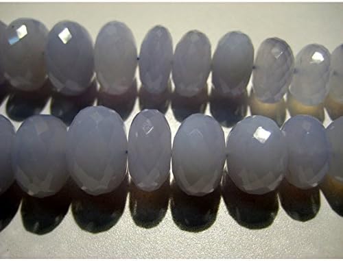 13 inch natural beads strand of 22-11mm faceted rondelle aqua chalcedony gemstone beads for DIY jewelry - necklace, bracelet, earring, ring.