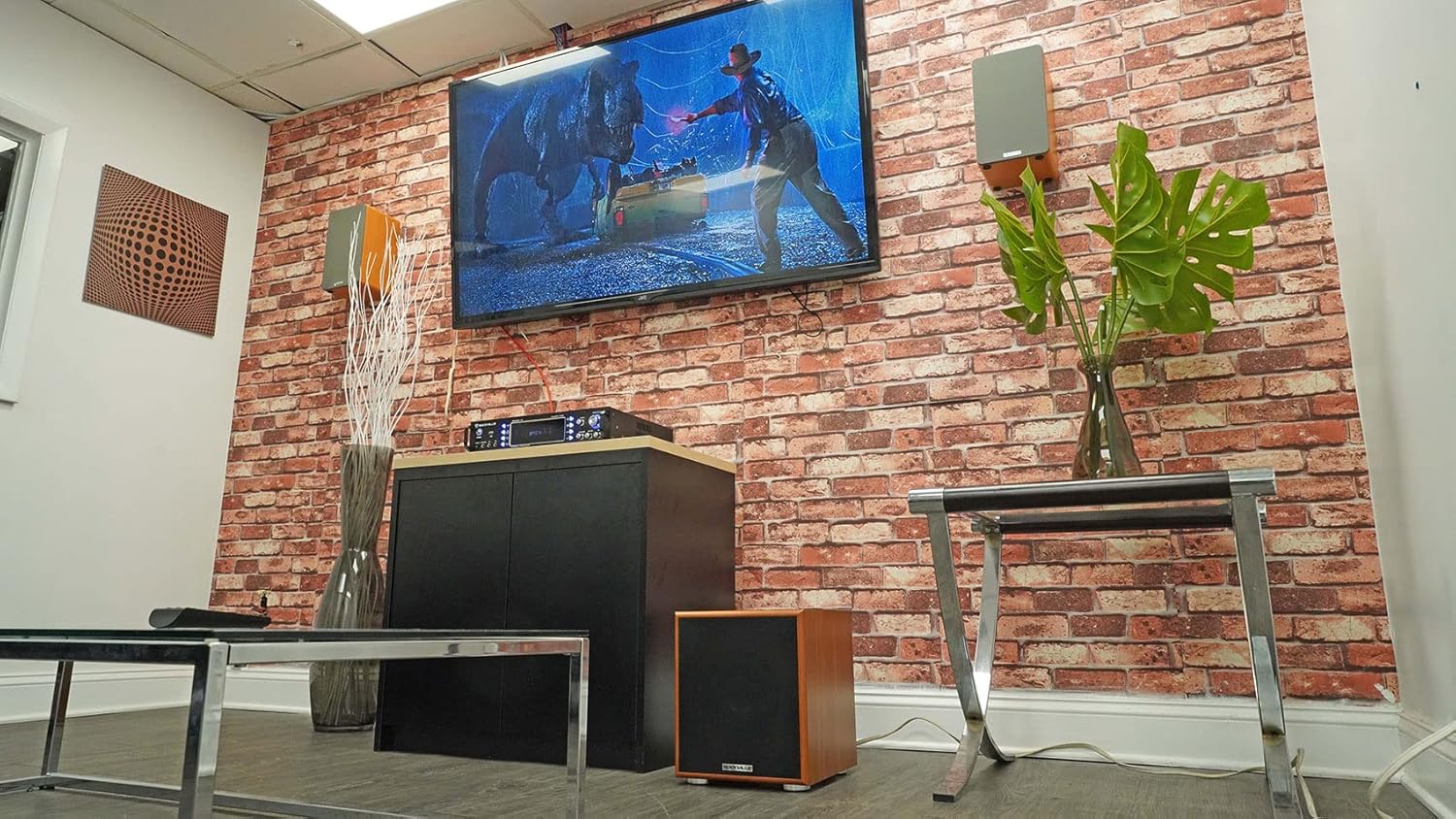 Rockville Rock Shaker 6.5 Inch 200W Peak/100W RMS Powered Home Theater Subwoofer, Deep Bass, Wood Enclosure, Adjustable Crossover, for Movies and Music